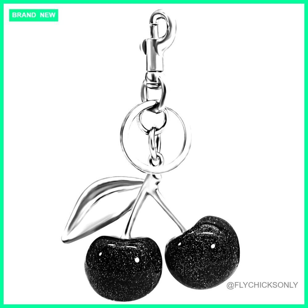Cherry Keychain Bag Charm Metal Resin Lobster Clasp Novelty Accessory